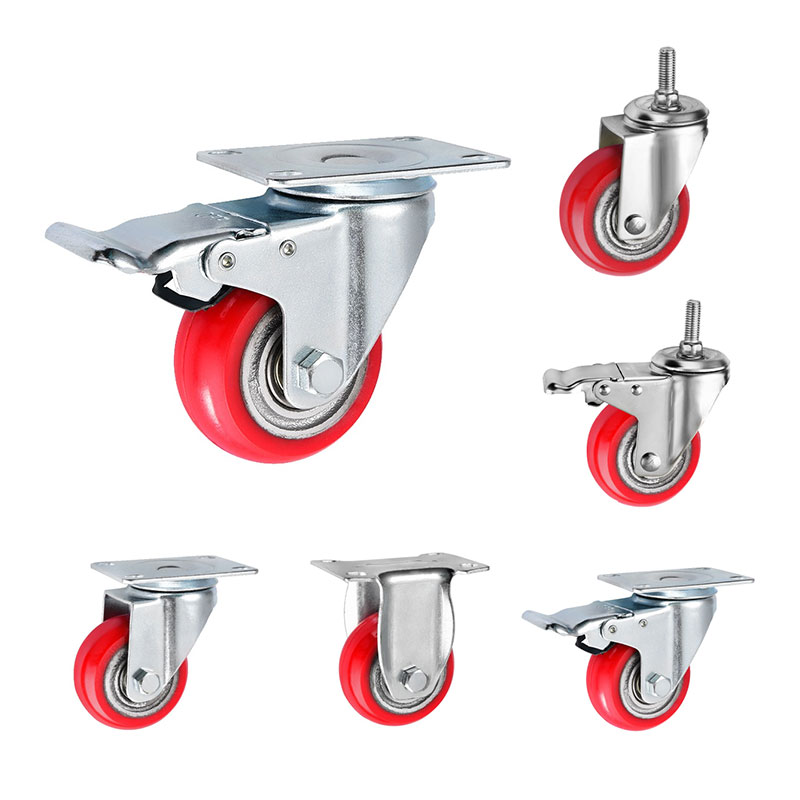 Mittelschwerer Casters Pu auf Gusseisen