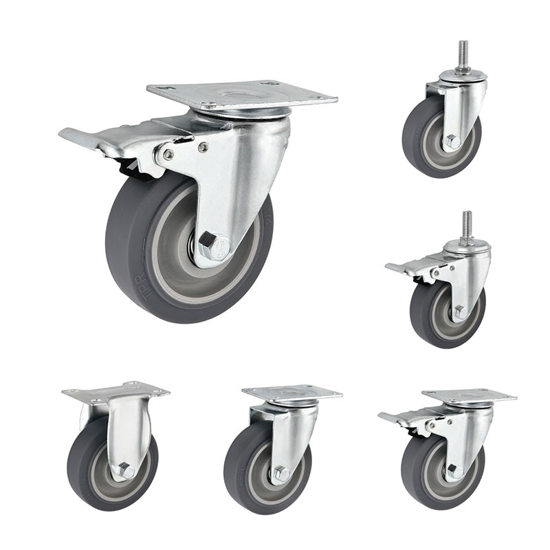 Mittelschwerer Casters TPR Grau