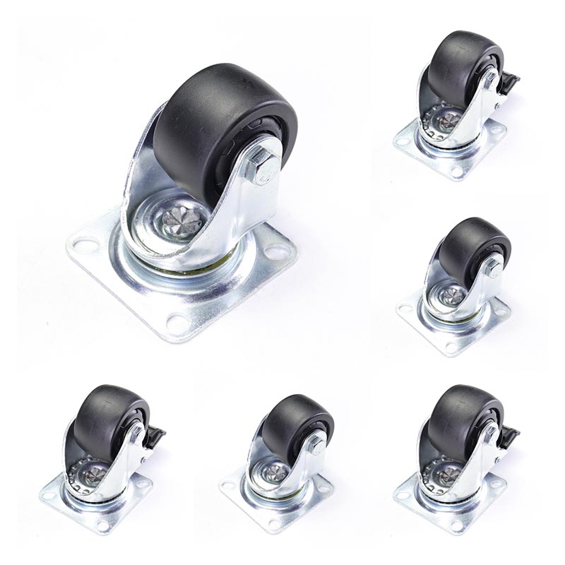 Nylon-Low-Profile-Rollen mit Plattengröße 90 x 90 mm