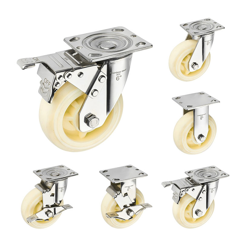 SUS304 Heavy Duty Casters Nylon Räder