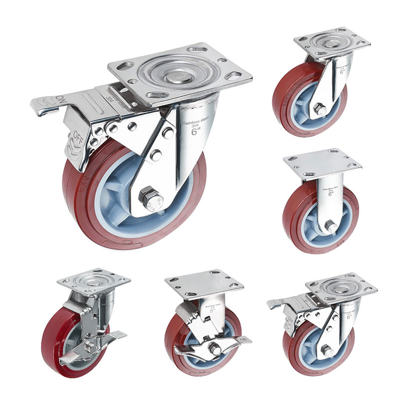 SUS304 Heavy Duty Casters Polyurethan